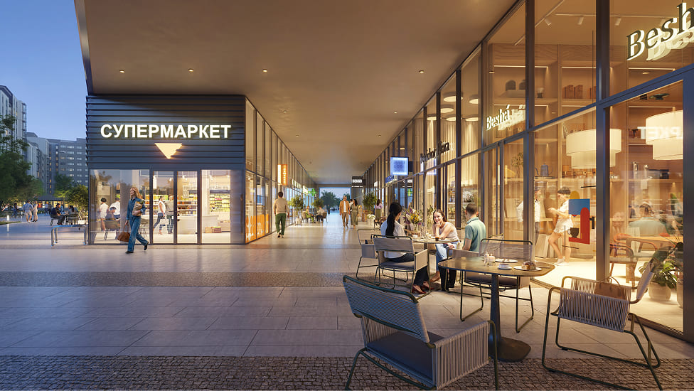 S1 Plaza Позняки — рендер фасаду, ракурс 2